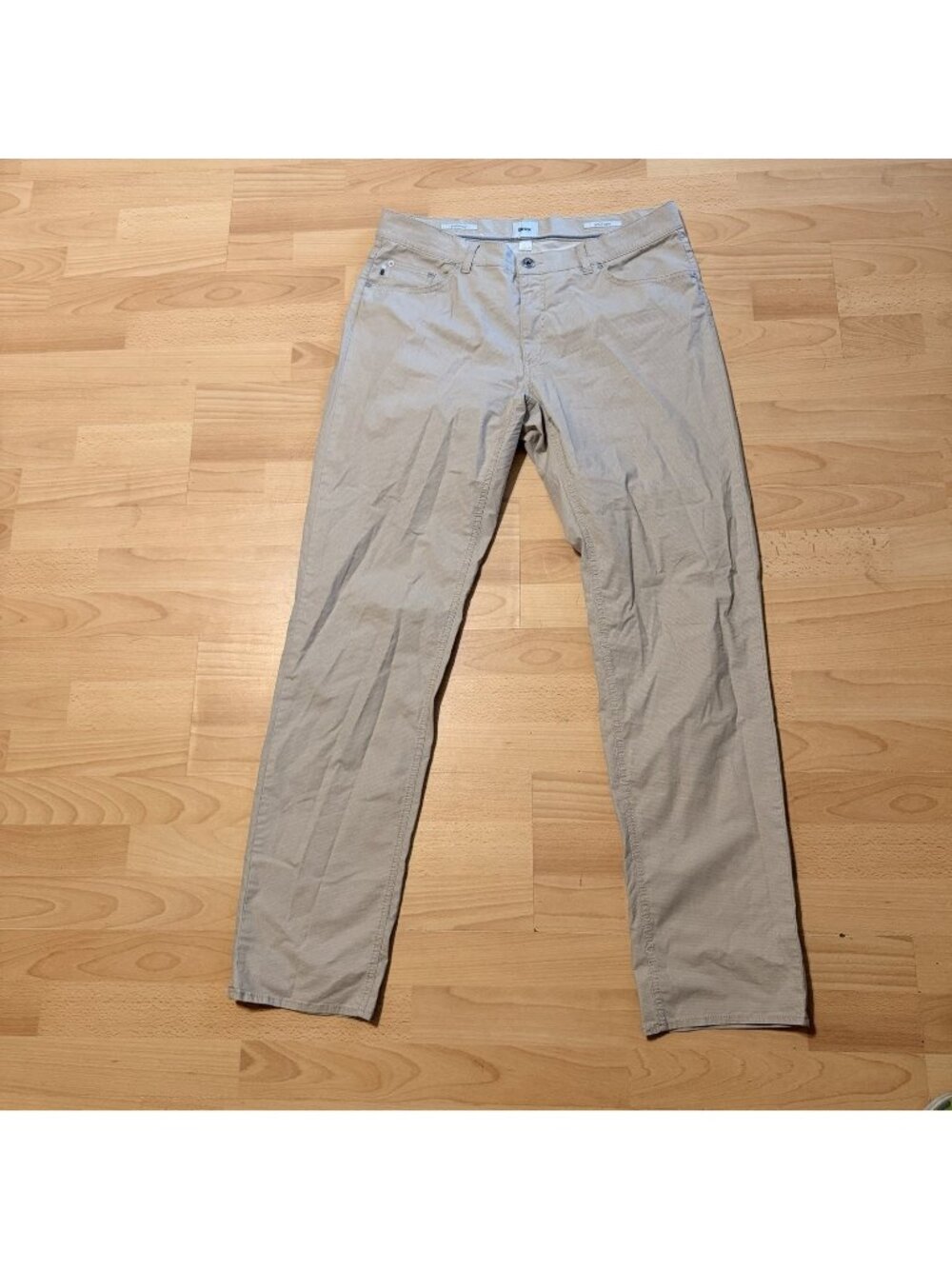 Brax Feel Good Hi-Flex Cooper Fancy Regular Fit Pants Mens 36x34 Light Beige